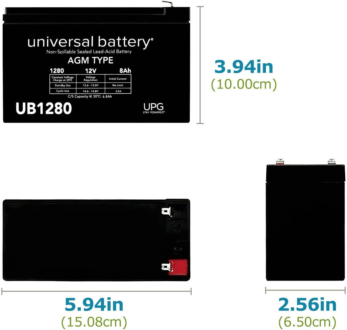 UPG UB1280 12V 8Ah battery product photo 2